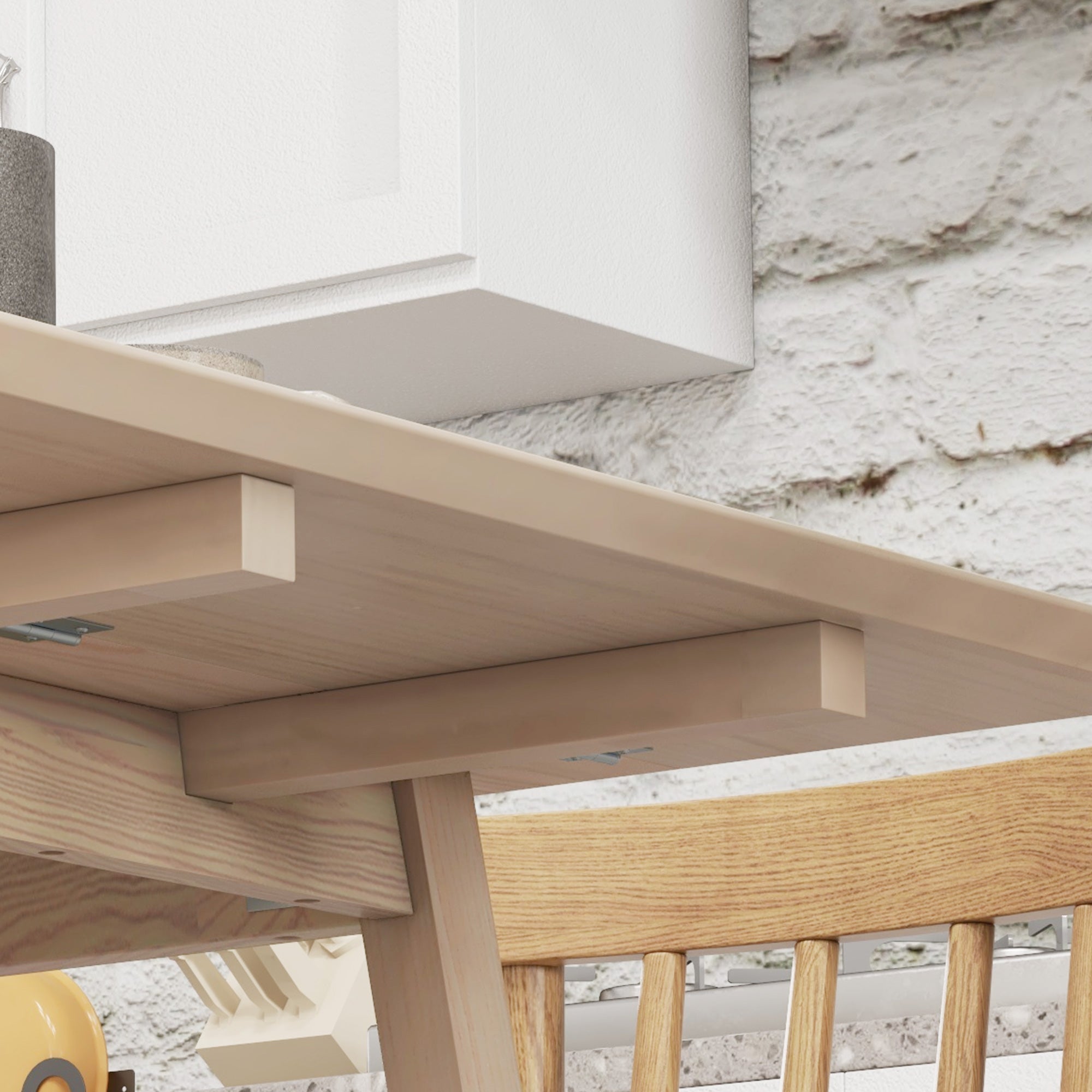Table de cuisine pliable table à manger pliante avec plateau rabattable en bois pour 2 à 4 personnes bois naturel-7