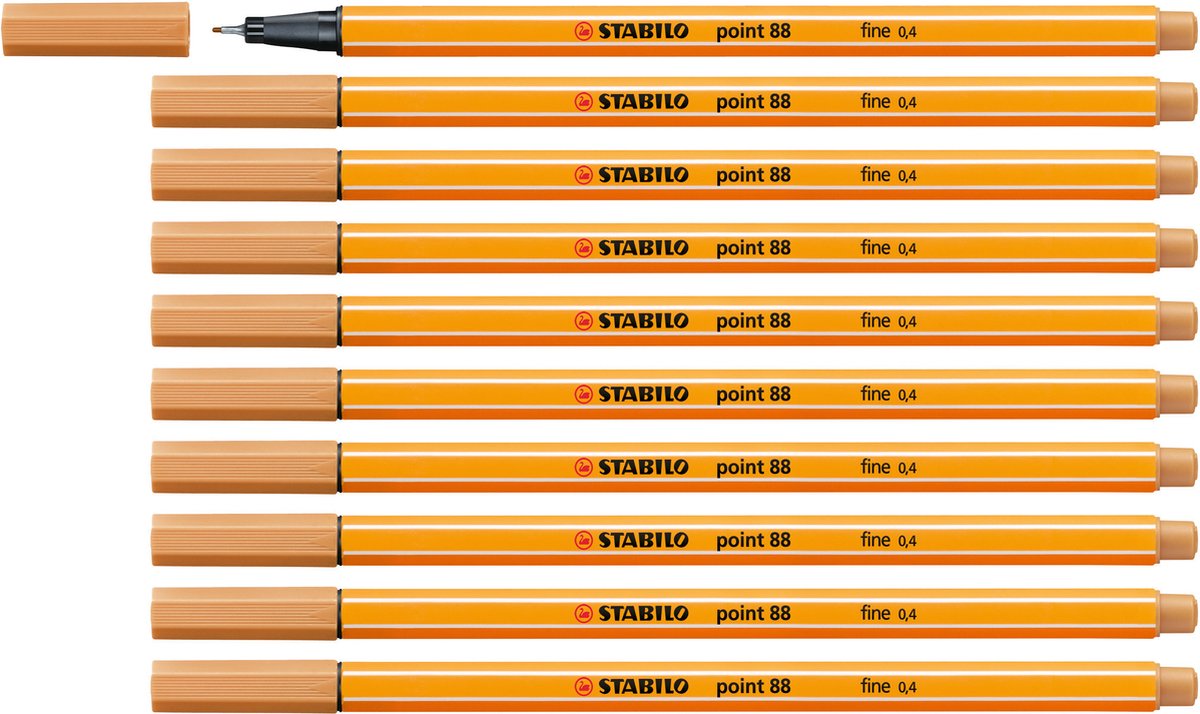 STABILO point 88 - premium fineliner - fine 0,4 mm – donker okergeel – doos 10 stuks-0