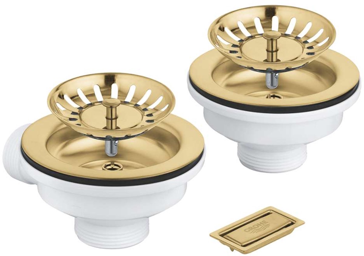 Grohe accessories - drain strainer for sink with accessories, brushed cool sunrise 40997gn0-0