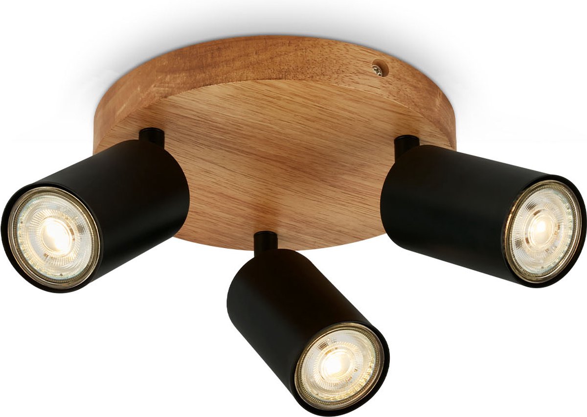 Briloner - vintage surface-mounted spotlight - rotating bar spotlight - ceiling spotlight with 3 light points - gu10 fitting - 19cm-0