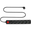 Act power strip with luminous switch, 6 sockets, 3 m, black ac2465-0