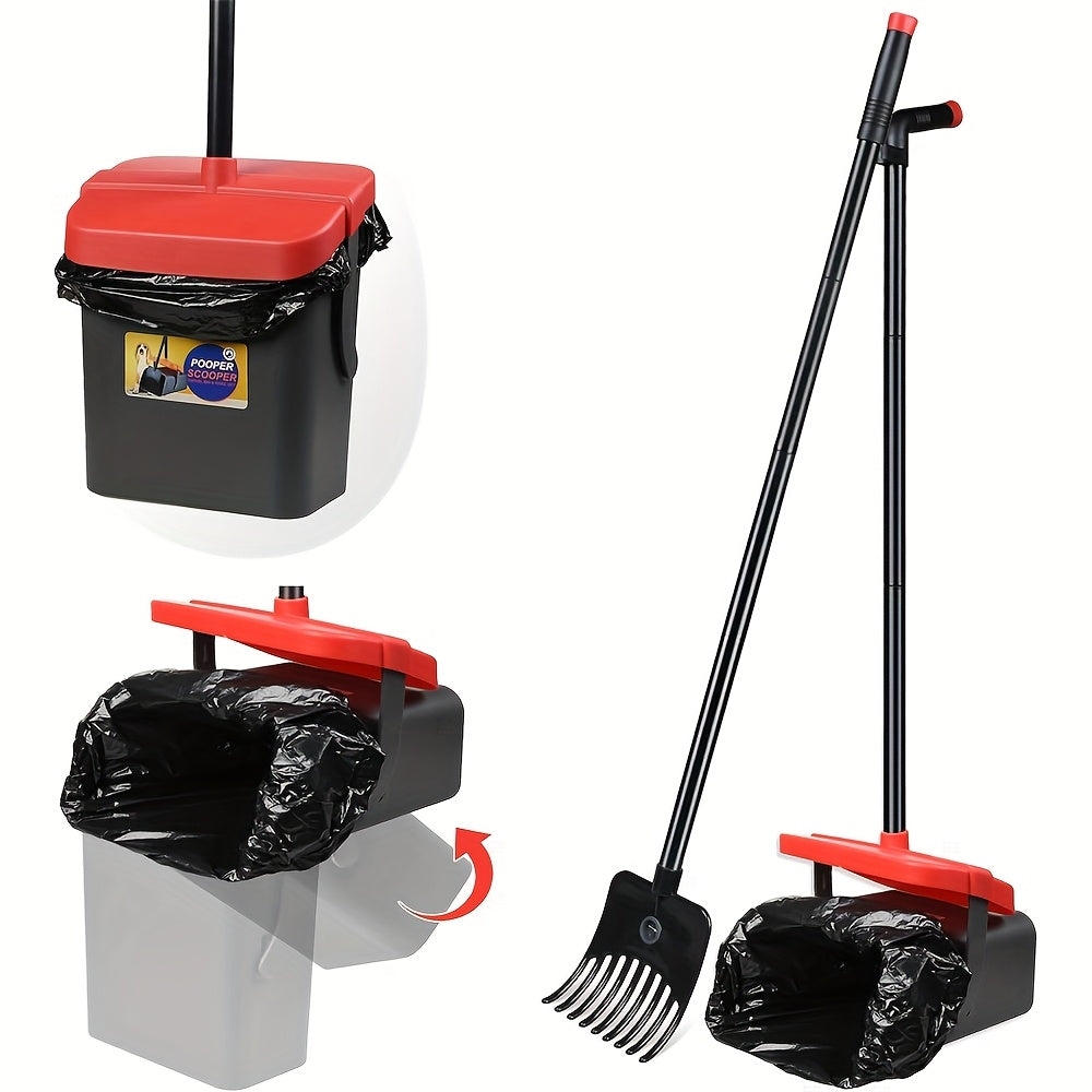 Dog Pooper Scooper Set with Swivel Bin-2