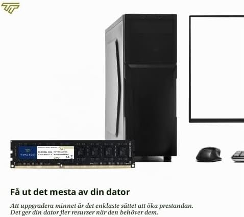 Timetec 16GB (2x8GB) DDR3L / DDR3 1600MHz PC3L-12800 / PC3-12800 Ingen ECC Obuffrad 1,35V / 1,5V CL11 2Rx8 Dual Rank 240 Pin UDIMM Stationär dator RAM-minne (SDRAM) uppgraderingsmodul