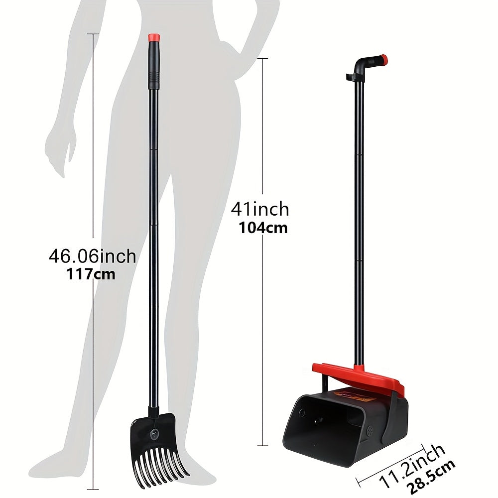 Dog Pooper Scooper Set with Swivel Bin-3