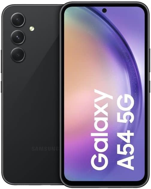 Samsung Galaxy A54 5G, Android Smartphone, 6,4 tums Dynamic AMOLED-skärm, 5 000 mAh batteri, 128 GB/8 GB RAM mobiltelefon i Awesome grafit inkl. 30 månaders tillverkargaranti [exklusivt för Amazon]