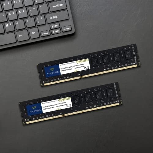 Timetec 16GB (2x8GB) DDR3L / DDR3 1600MHz PC3L-12800 / PC3-12800 Ingen ECC Obuffrad 1,35V / 1,5V CL11 2Rx8 Dual Rank 240 Pin UDIMM Stationär dator RAM-minne (SDRAM) uppgraderingsmodul