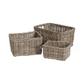 Set of 3 Grey Kubu Rectangular Basket Storage-0