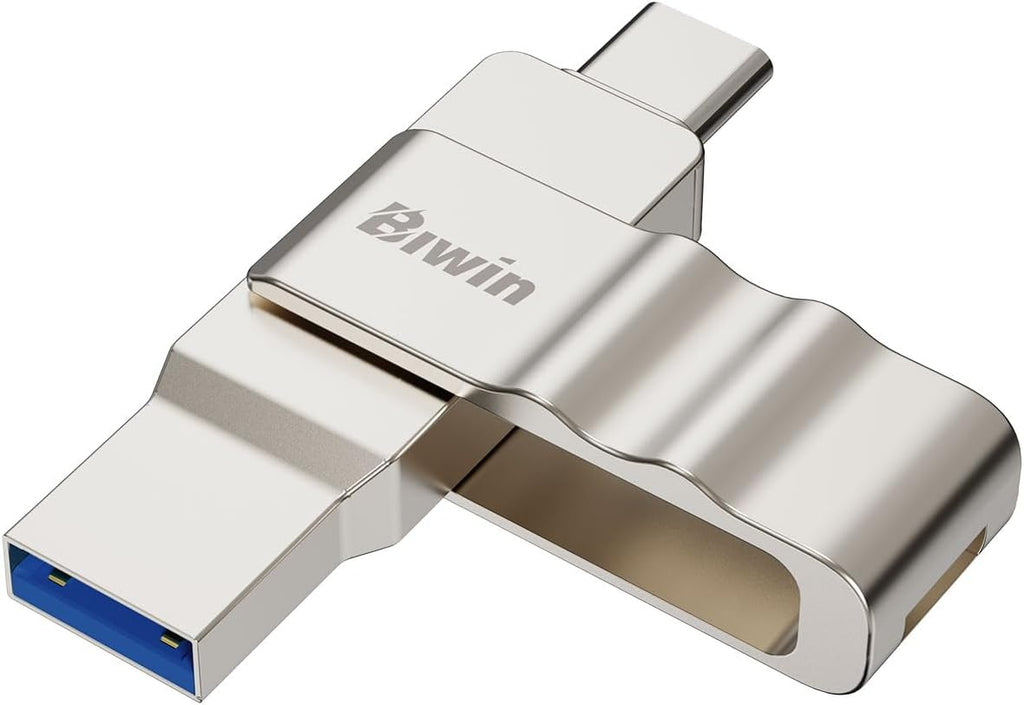Biwin UD150 USB-minne 3.0 128 GB, USB-minne med överföringshastigheter på upp till 150 MB/s, Dural-Port USB Type-C till Type-A USB-minne
