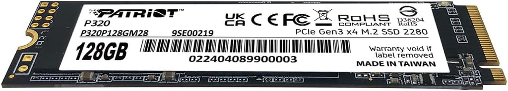 Patriot P320 512GB SSD intern - NVMe PCIe Gen 3x4 - M.2 2280 - Solid State Drive - P320P512GM28