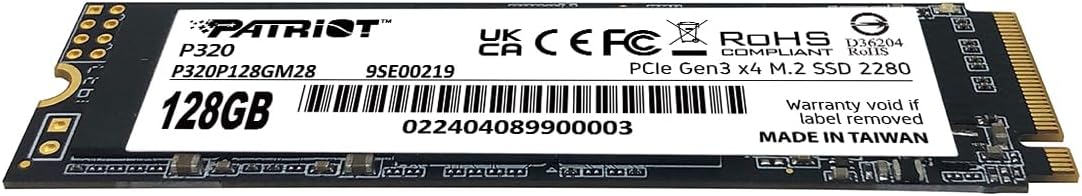 Patriot P320 512GB SSD intern - NVMe PCIe Gen 3x4 - M.2 2280 - Solid State Drive - P320P512GM28