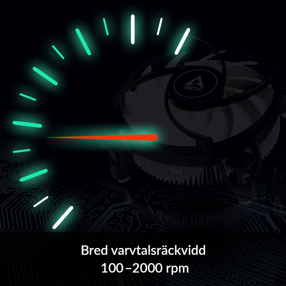 ARCTIC Alpine 17 - CPU-kylare, 92 mm PWM-fläkt, radiell kylfläns, datorchassi, toppfläkt, chassi fläkt, Intel LGA1851 & LGA1700, 4-stiftskontakt, 100-2000 RPM
