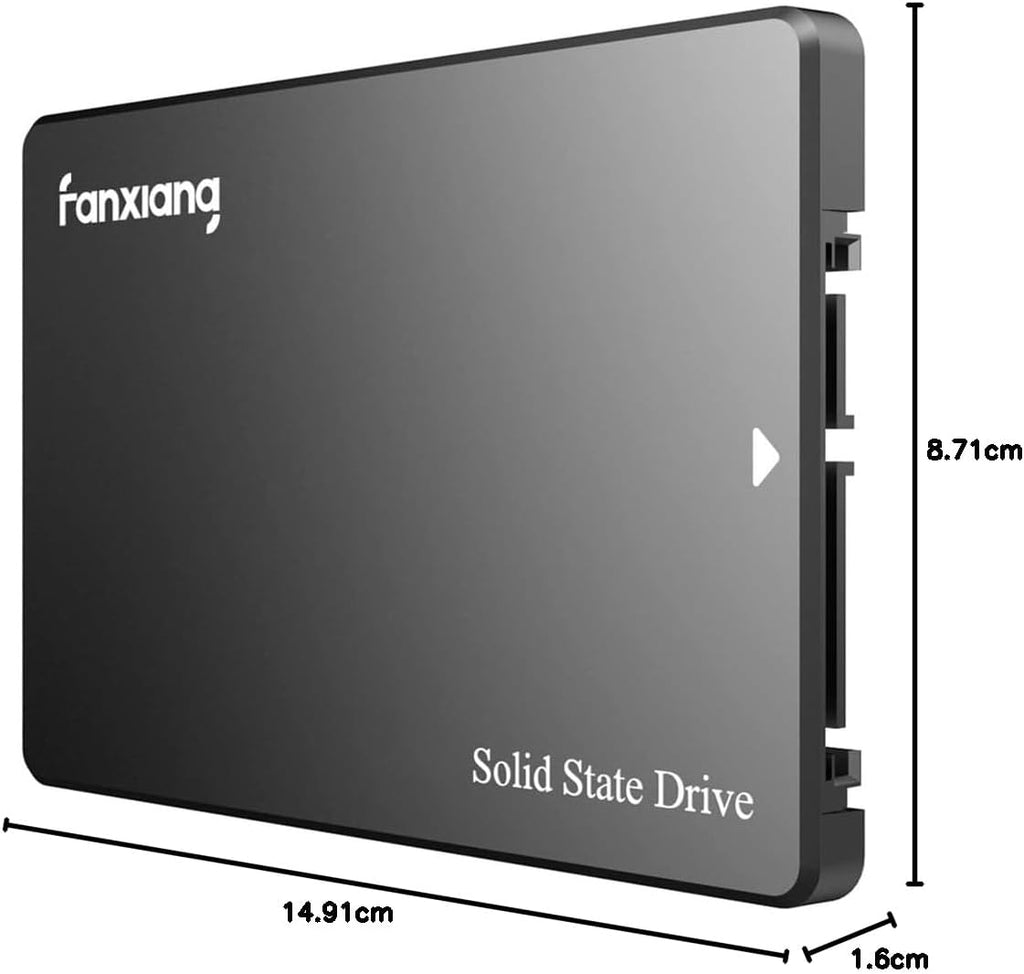 Fanxiang S101 1 TB SSD SATA III 6 Gb/s 2,5 tum intern solid state-enhet, läshastighet upp till 550 MB/sek, kompatibel med bärbara datorer och PC stationära datorer (svart)