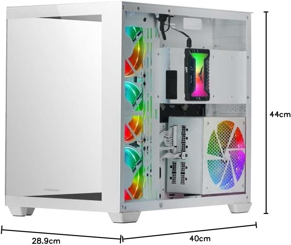 Mars Gaming MC-S1 svart, kompakt Micro-ATX Gaming PC-hölje, ARGB belysning 12 lägen, FRGB-fläkt, Full Side Window, MCS1