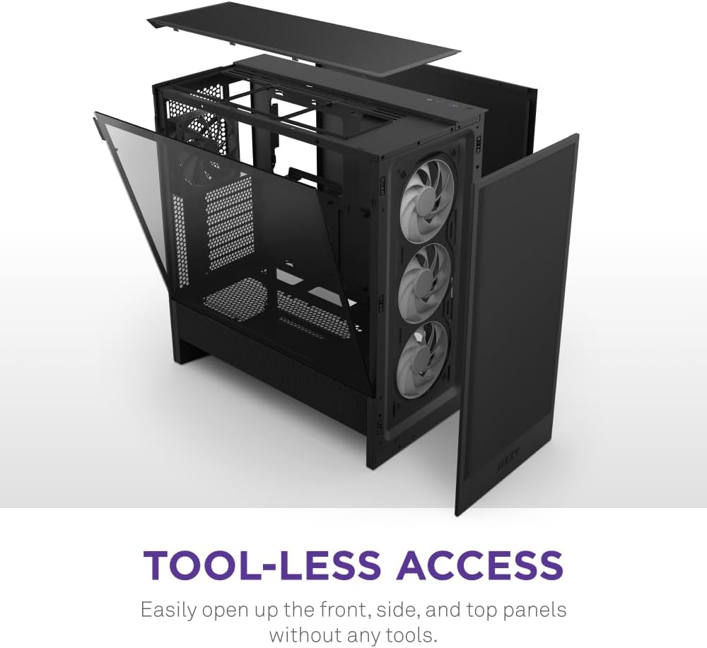 NZXT H5 Flow RGB - Kompakt Mid-Tower ATX PC-chassi - Svart