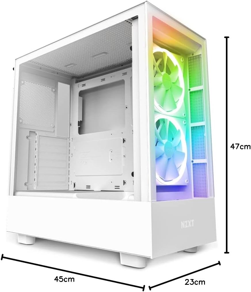 NZXT H5 Flow RGB - Kompakt Mid-Tower ATX PC-chassi - Svart