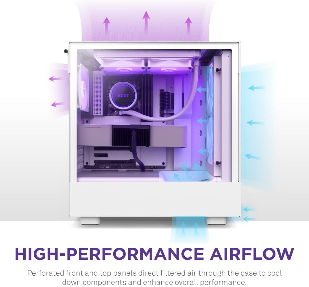 NZXT H5 Flow RGB - Kompakt Mid-Tower ATX PC-chassi - Svart