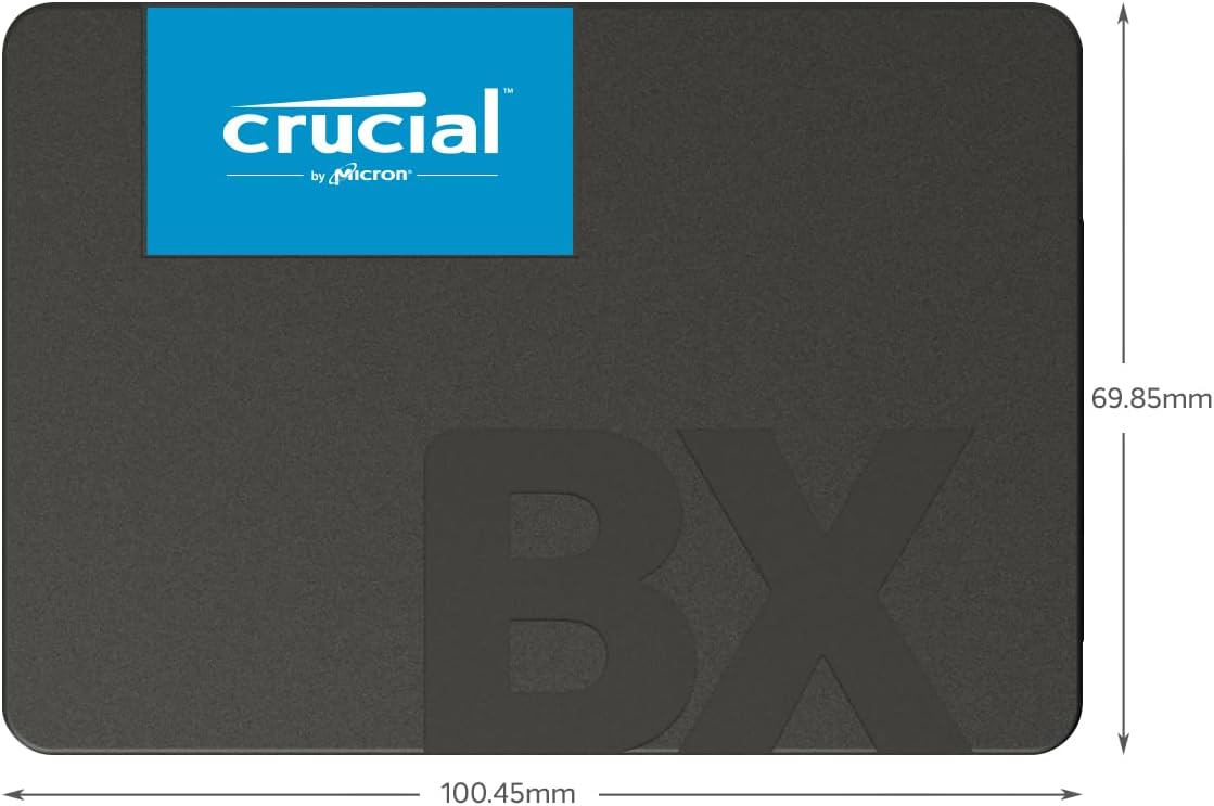 Crucial BX500 SATA SSD 2TB, 2,5" Intern SSD (Solid State Drive), Upp till 540 MB/s, Kompatibel med Laptop och Desktop (PC), 3D NAND, Dynamisk Skrivacceleration - CT2000BX500SSD101