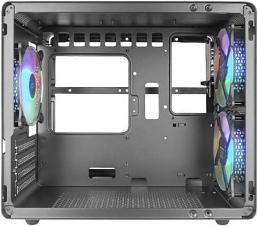 Mars Gaming MC-S1 svart, kompakt Micro-ATX Gaming PC-hölje, ARGB belysning 12 lägen, FRGB-fläkt, Full Side Window, MCS1