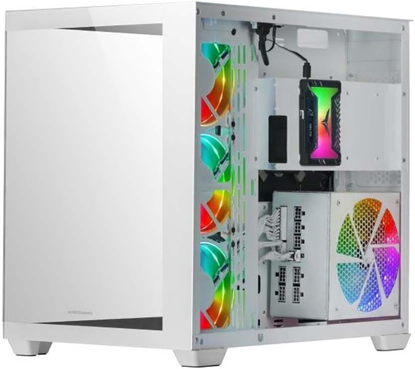 Mars Gaming MC-S1 svart, kompakt Micro-ATX Gaming PC-hölje, ARGB belysning 12 lägen, FRGB-fläkt, Full Side Window, MCS1