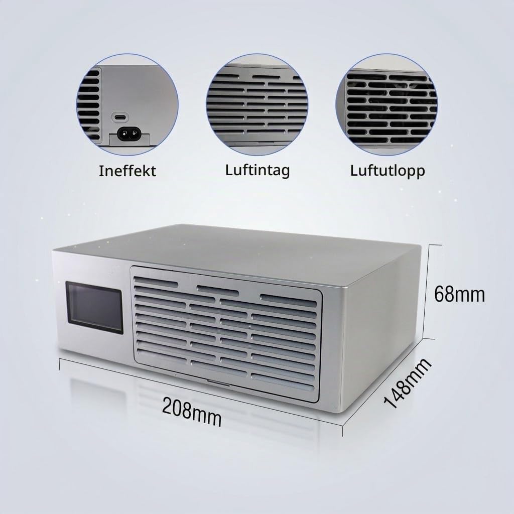 Lucky Miner LV08 Pro 7TH/s 150W | ASIC Bitcoin-brytare för Hem & Kontor | SHA-256 Algoritm | Solo- & P2P-brytning | Stödjer 42+ Mynt (BTC, BCH, BSV) | Tyst Drift