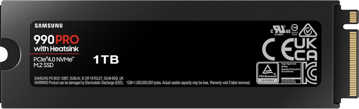 Samsung 990 PRO Heatsink NVMe M.2 SSD, 2 TB, MZ-V9P2T0CW