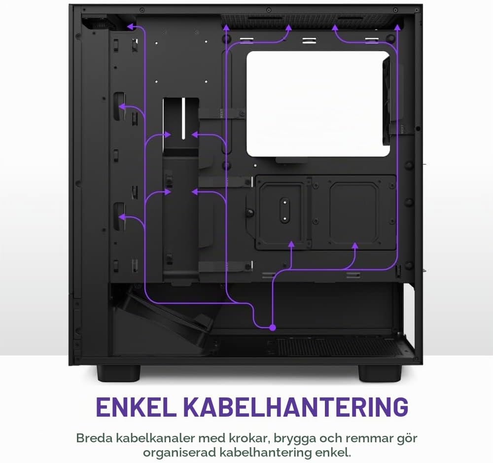 NZXT H5 Flow RGB - Kompakt Mid-Tower ATX PC-chassi - Svart