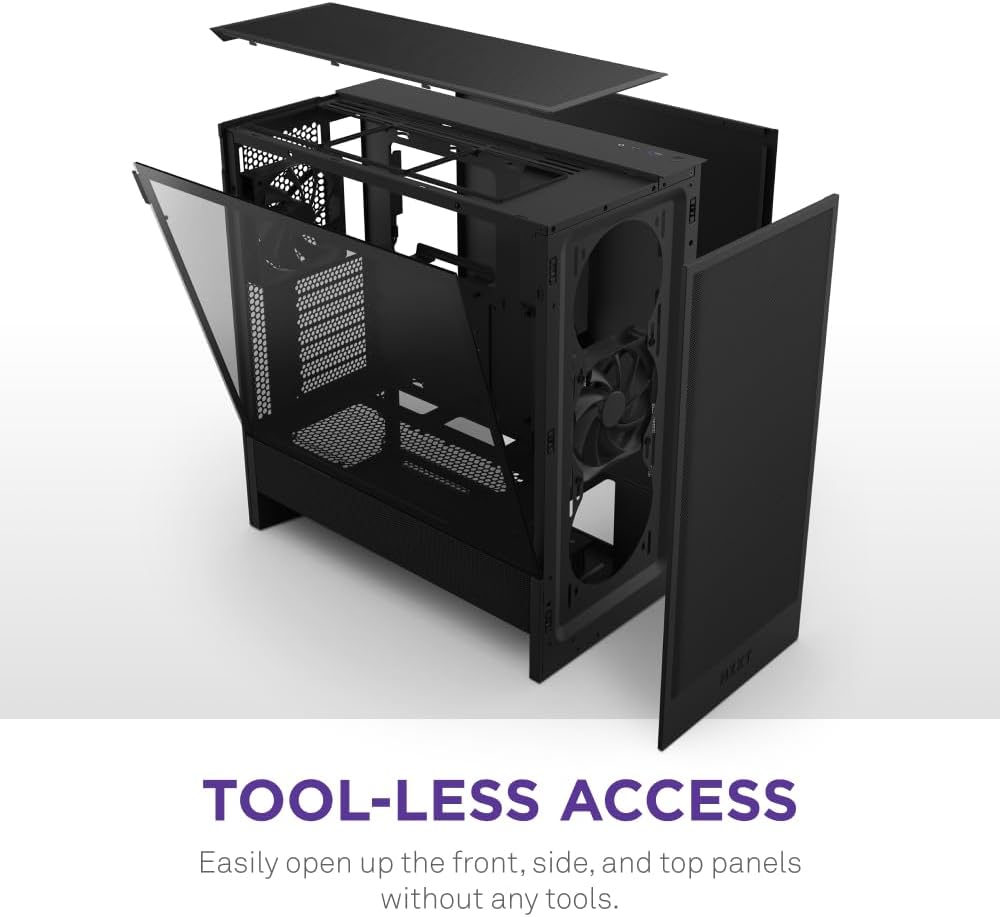 NZXT H5 Flow RGB - Kompakt Mid-Tower ATX PC-chassi - Svart