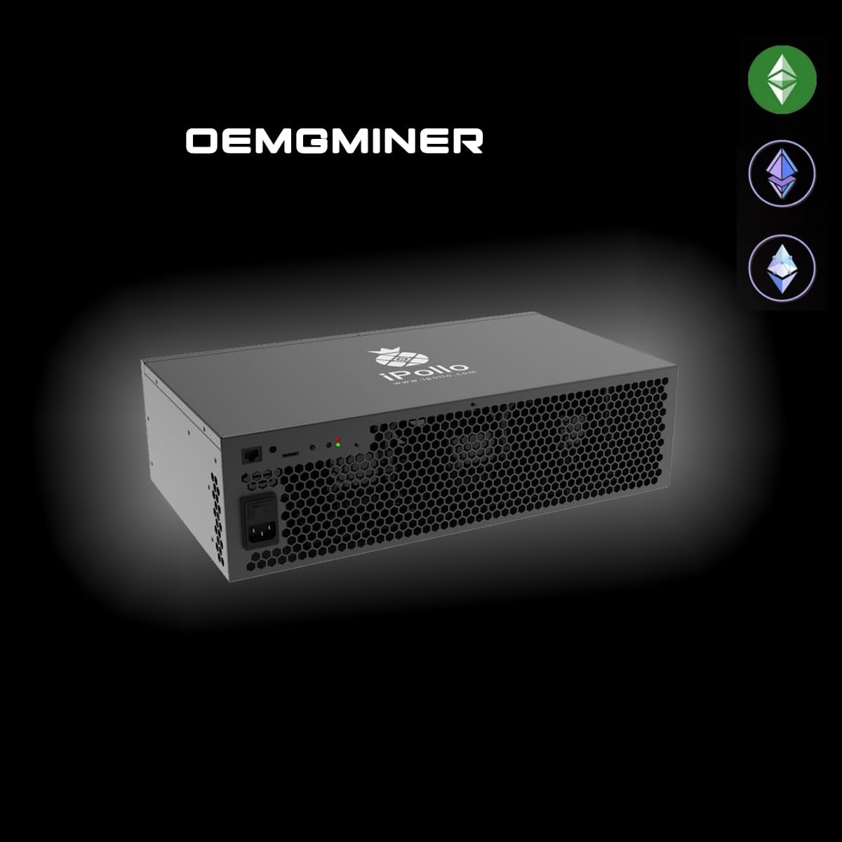 OEMGMINER - Ny iPollo V1H Hydro Miner 850 MH/s 690 W 6G med vätskekylning med strömförsörjning och ETHW Octa ETHF ETC ZIL ASIC-kabel