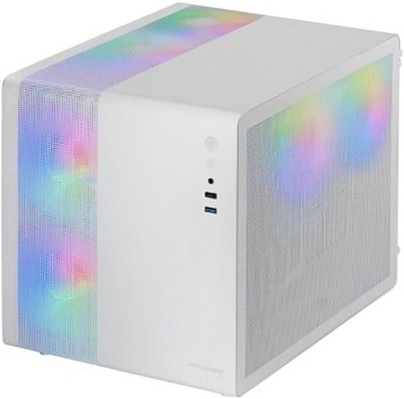 Mars Gaming MC-S1 svart, kompakt Micro-ATX Gaming PC-hölje, ARGB belysning 12 lägen, FRGB-fläkt, Full Side Window, MCS1