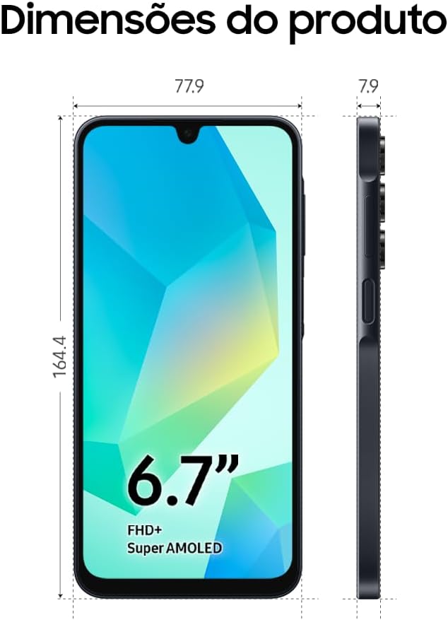 Samsung Galaxy A16 mobiltelefon, 128 GB + 4 GB RAM, upp till 50 MP kamera, 17 cm skärm, NFC, IP54, 5 000 mAh batteri - svart