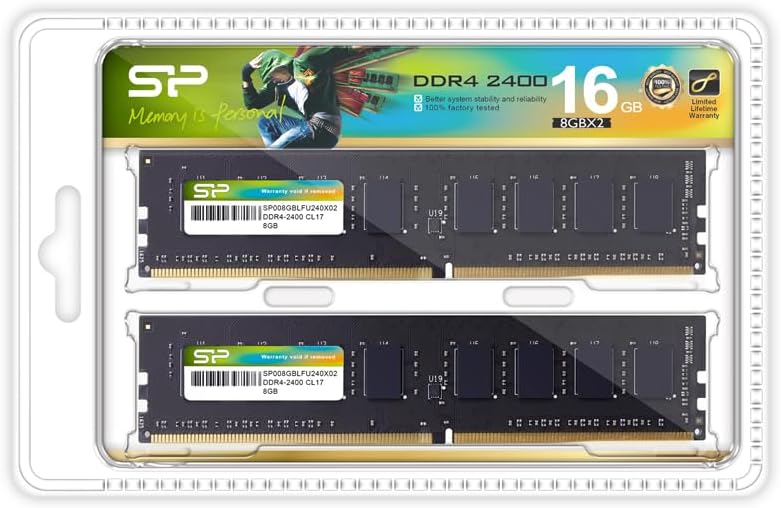 Silikoneffekt 16 GB kit (2 x 8 GB) DDR4-RAM-2400 MHz (PC4 19200) 288 stift 1,2 V icke-ECC obuffrat 16 GB-UDIMM-skrivbordsminne