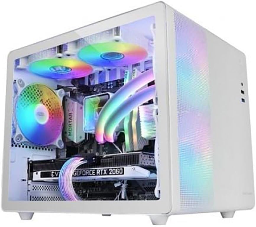 Mars Gaming MC-S1 svart, kompakt Micro-ATX Gaming PC-hölje, ARGB belysning 12 lägen, FRGB-fläkt, Full Side Window, MCS1