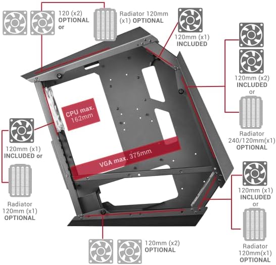 Mars Gaming MC300P rosa, Micro-ATX PC-hölje, härdat glas, meshfront, 3 x FRGB fläkt