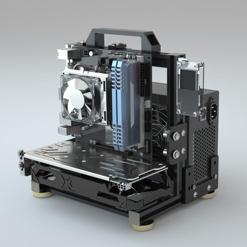 PC kreativ monteringsram testbänk, öppen luft ramfodral, gör-det-själv dator moderkort fodral ställ, ITX ATX MATX/EATX öppen aluminium ram chassi (EATX)