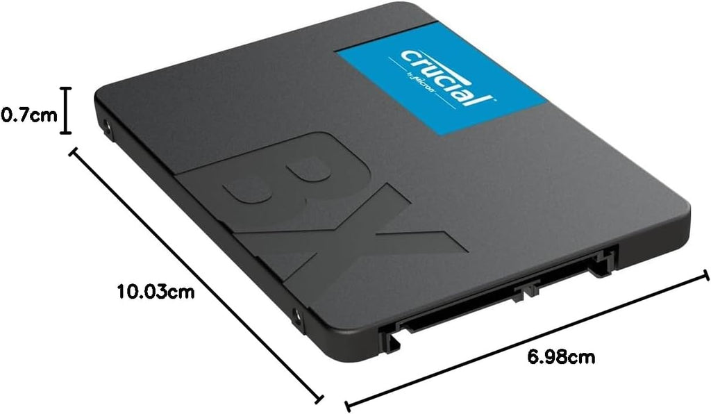Crucial BX500 SATA SSD 2TB, 2,5" Intern SSD (Solid State Drive), Upp till 540 MB/s, Kompatibel med Laptop och Desktop (PC), 3D NAND, Dynamisk Skrivacceleration - CT2000BX500SSD101