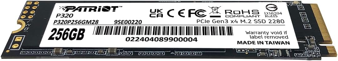 Patriot P320 512GB SSD intern - NVMe PCIe Gen 3x4 - M.2 2280 - Solid State Drive - P320P512GM28