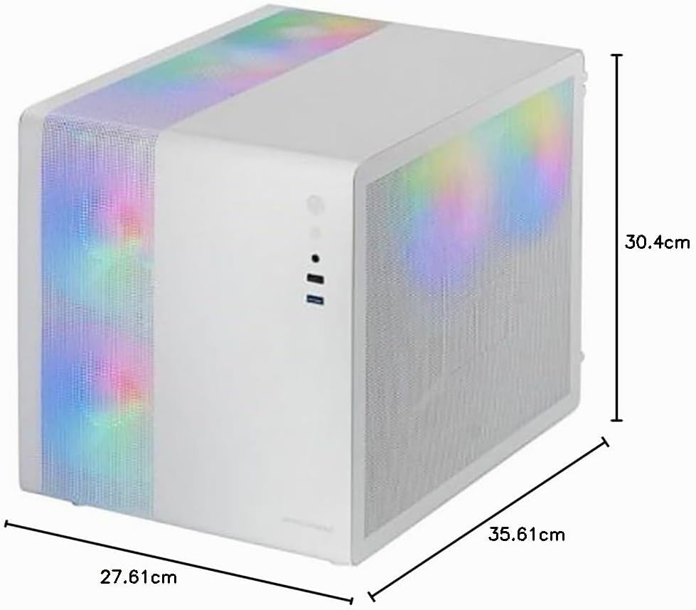 Mars Gaming MC-S1 svart, kompakt Micro-ATX Gaming PC-hölje, ARGB belysning 12 lägen, FRGB-fläkt, Full Side Window, MCS1