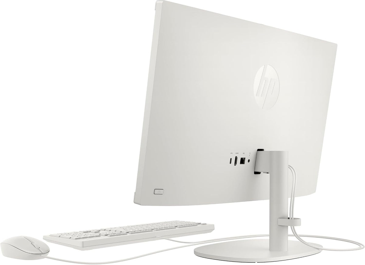 HP All-in-One 22-dg0038ns 21,5-tums dator (Intel N100, 8 GB RAM, 256 GB SSD, Intel UHD Graphics, FreeDos) – vitt – spanska Qwerty-tangentbord