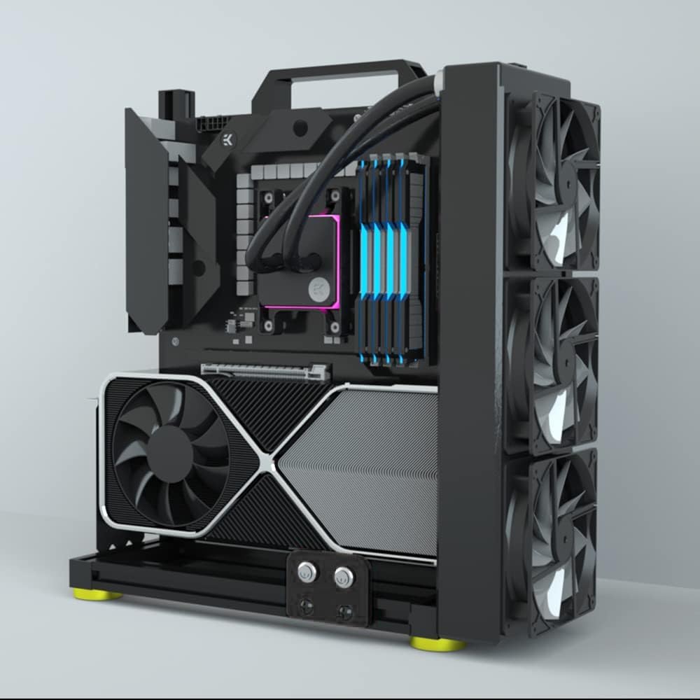 PC kreativ monteringsram testbänk, öppen luft ramfodral, gör-det-själv dator moderkort fodral ställ, ITX ATX MATX/EATX öppen aluminium ram chassi (EATX)
