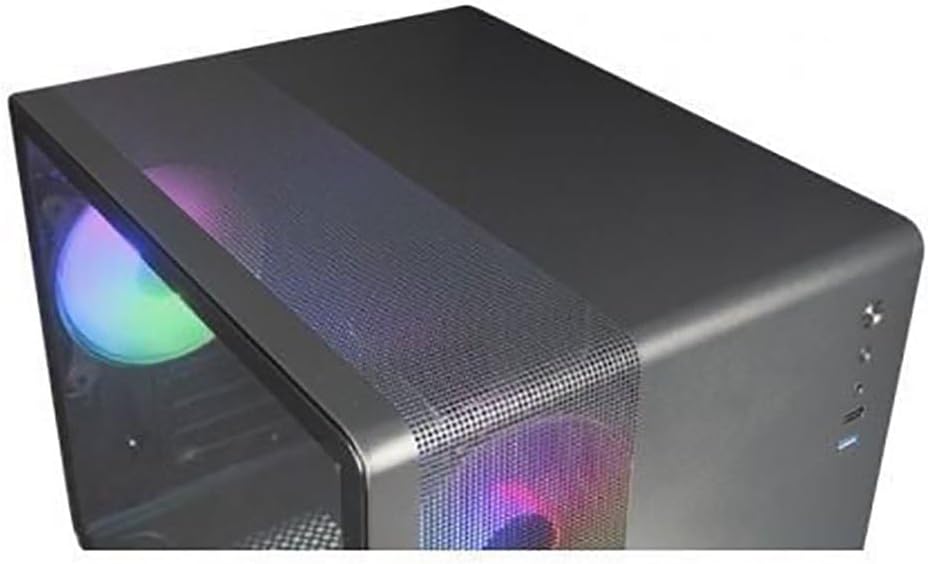Mars Gaming MC-S1 svart, kompakt Micro-ATX Gaming PC-hölje, ARGB belysning 12 lägen, FRGB-fläkt, Full Side Window, MCS1
