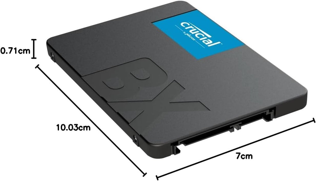 Crucial BX500 SATA SSD 2TB, 2,5" Intern SSD (Solid State Drive), Upp till 540 MB/s, Kompatibel med Laptop och Desktop (PC), 3D NAND, Dynamisk Skrivacceleration - CT2000BX500SSD101