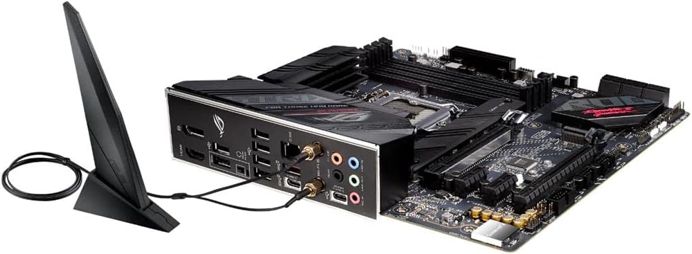 ASUS ROG Strix B760-I Gaming WiFi - Intel B760 LGA 1700 Mini ITX moderkort (DDR5, 8 + 1 DrMOS, PCIe 5.0, 2 x PCIe 4.0 M.2, wifi 6E, 2.5G Ethernet, USB 3.2 Gen 2 x 2 Type-C, Aura Sync RGB)