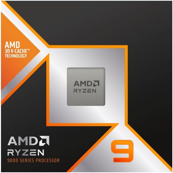 AMD Ryzen 9 9950X3D-processor med 3D V-Cache-teknik, 16 kärnor, 32 trådar, 144MB cache, 170W TDP, AM5-sockel, upp till 5,7 GHz boostfrekvens, DDR5 och PCIe 5.0