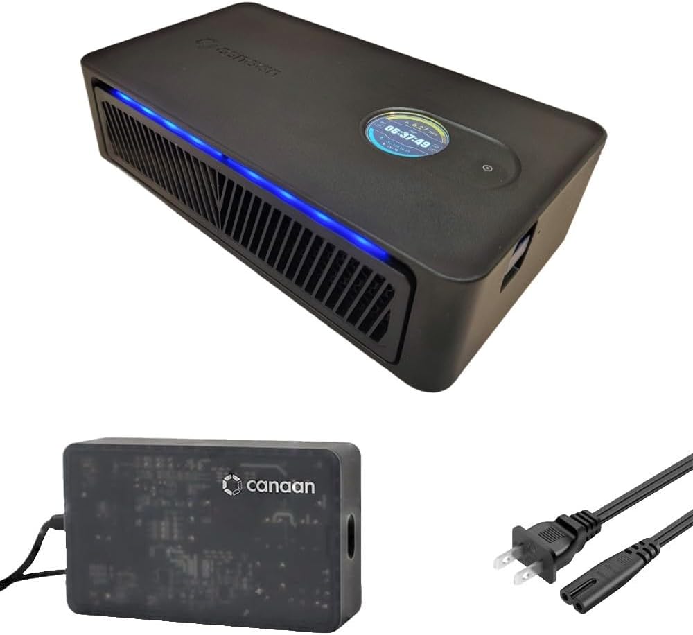 AltairTech.io Canaan Avalon Nano 3S BTC Miner (svart) - 6TH/s 140W Bitcoin ASIC Miner tyst med Kanaan originalströmförsörjning - perfekt för hem och kontor
