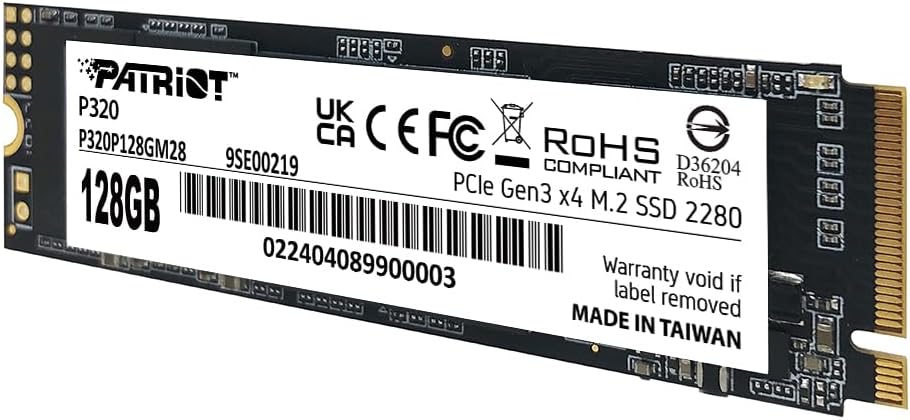 Patriot P320 512GB SSD intern - NVMe PCIe Gen 3x4 - M.2 2280 - Solid State Drive - P320P512GM28