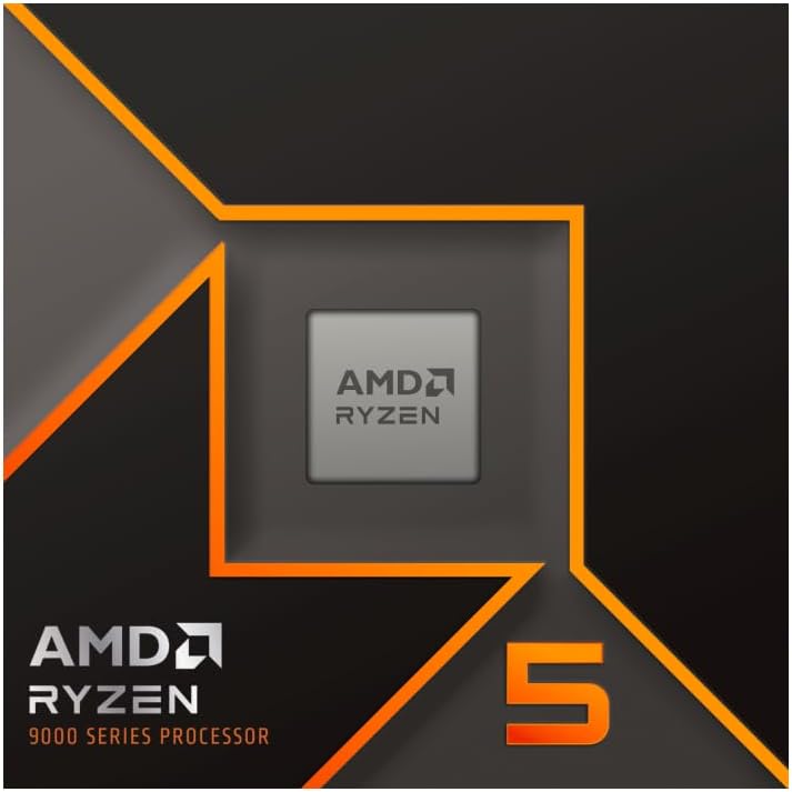 AMD Ryzen 5 9600X (6 kärnor/12 trådar, 65W TDP, AM5-socket, 38MB cache, upp till 5,4 GHz max boost, ingen kylare)