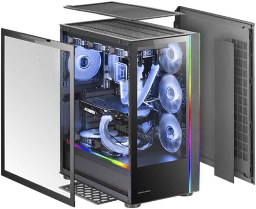 Mars Gaming MC-S1 svart, kompakt Micro-ATX Gaming PC-hölje, ARGB belysning 12 lägen, FRGB-fläkt, Full Side Window, MCS1