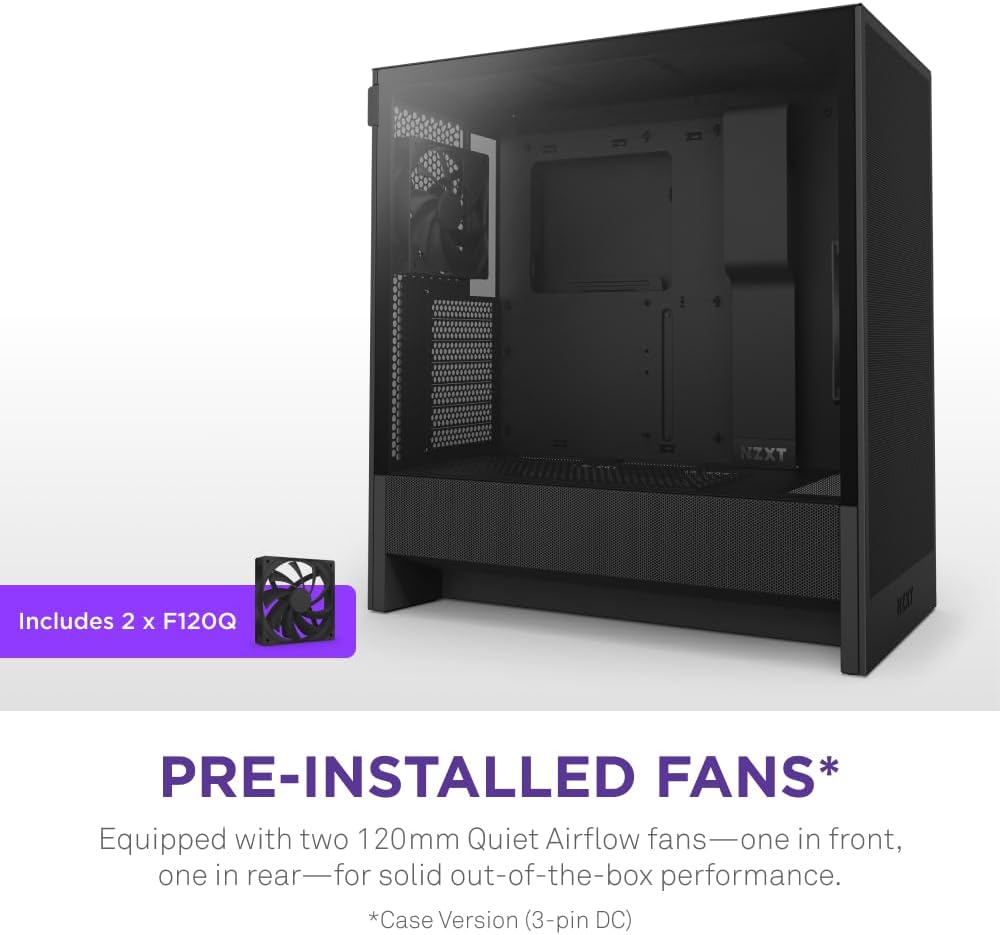 NZXT H5 Flow RGB - Kompakt Mid-Tower ATX PC-chassi - Svart