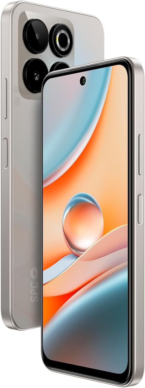 SPC Discovery 3 Pro – Smartphone 6,7 tum IPS 120 Hz | 256 GB int. Minne 8 GB RAM | Triple AI 50 MP kamera 32 MP selfiekamera | NFC eSIM | Android 14 | 5 000 mAh batteri snabbladdning – färg lunar mist