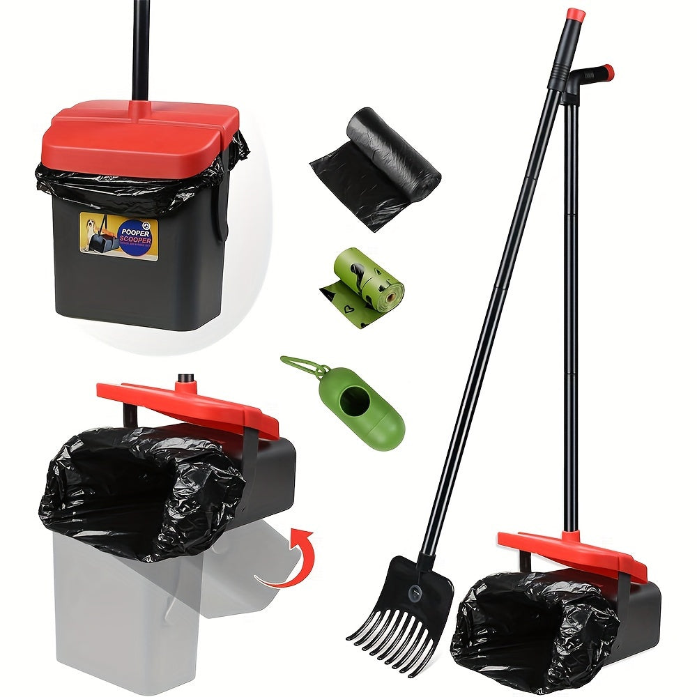 Dog Pooper Scooper Set with Swivel Bin-0
